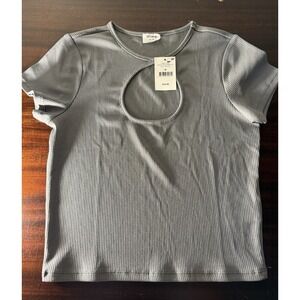 Cotton:On Keyhole Gray Crop NWT Size M
